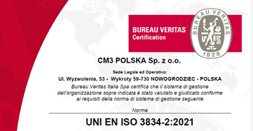 CM3 Certificazione UNI EN ISO 3834