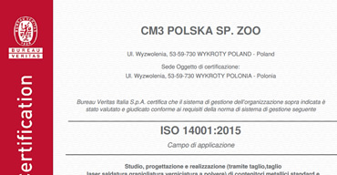 CM3 Certificazione ISO 14001