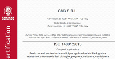 CM3 Certificazione ISO 14001